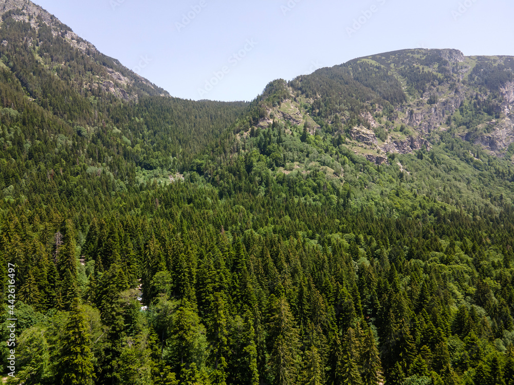 Aerial view of Rila Mountain near Kirilova Polyana (Cyril meadow), Bulgaria Aerial view of Rila Mountain near Kirilova Polyana (Cyril meadow), Bulgaria
