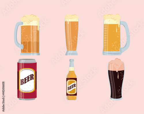 set of beer drinks