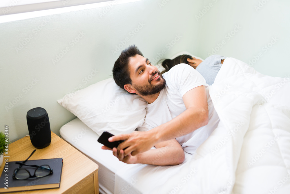 Unfaithful latin husband texting another woman Unfaithful latin husband texting another woman