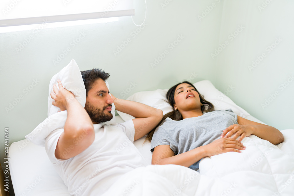 Angry boyfriend can't sleep due to the noise Angry boyfriend can't sleep due to the noise