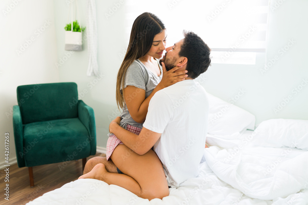 Sexy girlfriend flirting with her boyfriend Sexy girlfriend flirting with her boyfriend