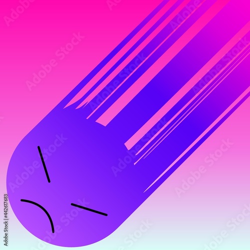 Angry face in purple with fire 09