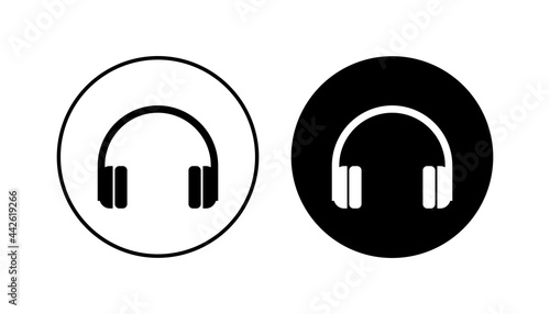 Headphone icon set. Headset icon symbols