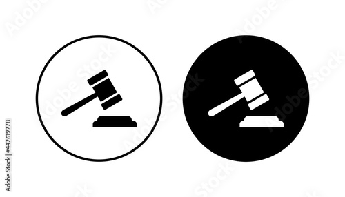 Gavel icon set. judge gavel icon vector. law icon vector. auction hammer