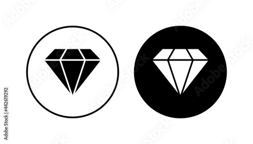 Diamond icon set. diamond gems vector icon.