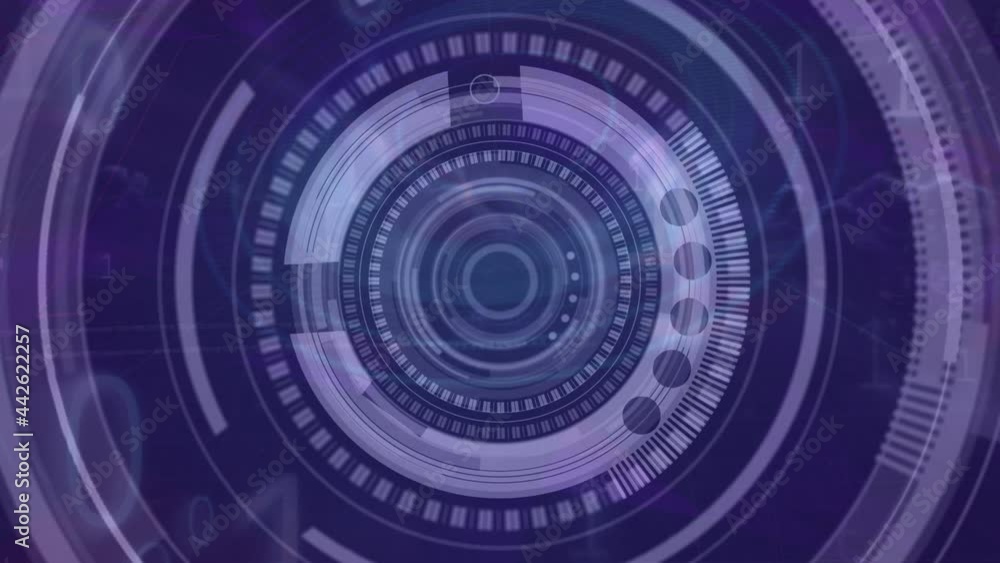 Animation of scope scanning, binary coding, data processing and network of connections Animation of scope scanning, binary coding, data processing and network of connections