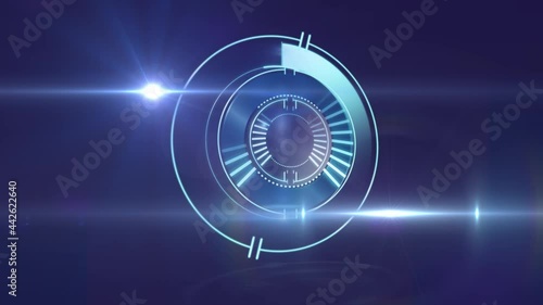 Wallpaper Mural Animation of moving beams of light and circular safe lock rotating on dark background Torontodigital.ca