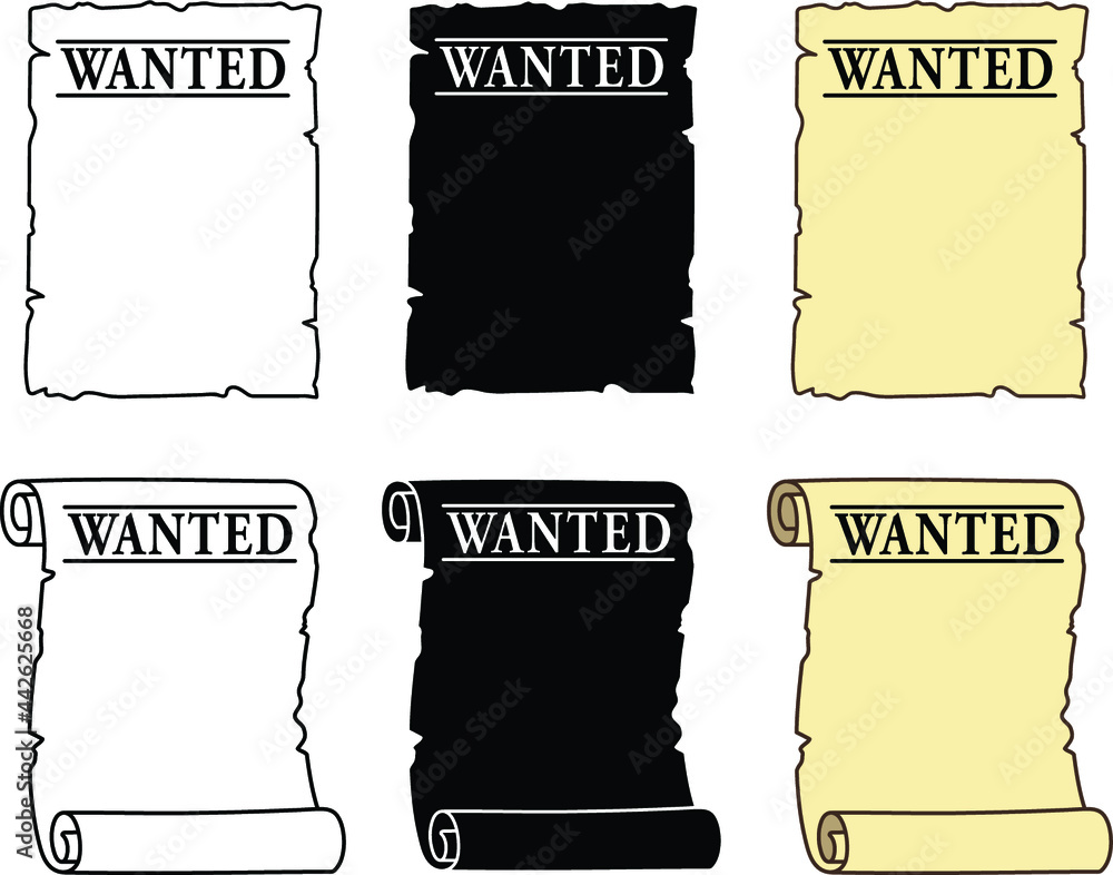 Western Wanted Poster Sheet Clipart Set Stock Vector Adobe Stock The