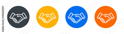 Business handshake icon. Containing shaking hands symbol. vector illustration