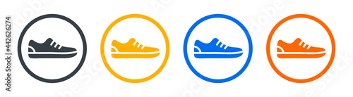 Sneaker shoe sport or running footwear icon vector illustration.