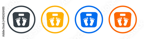 Weight scale icon on button design.