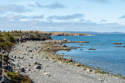 Canvas Print A pebbly beach with a small curve shape