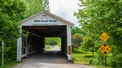 Billie Creek Covered Bridge over Williams Creek on Old 36 Road east of Rockville in Parke County, Indiana  photo