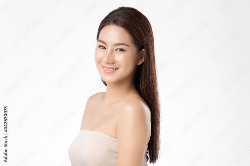 Beautiful young asian woman with clean fresh skin on white background, Face care, Facial treatment, Cosmetology, beauty and spa, Asian women portrait. Beautiful young asian woman with clean fresh skin on white background, Face care, Facial treatment, Cosmetology, beauty and spa, Asian women portrait.