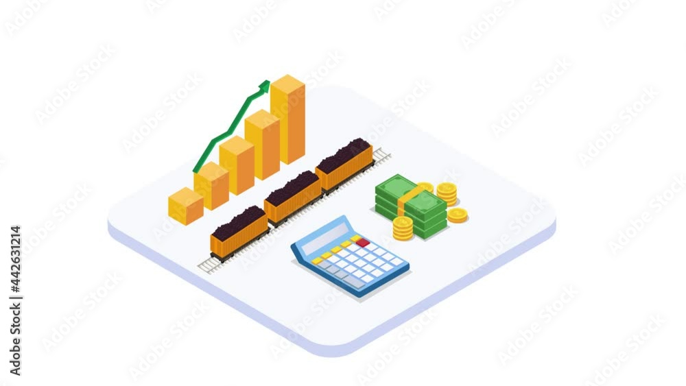Businesswoman standing with growth coal price graph Businesswoman standing with growth coal price graph