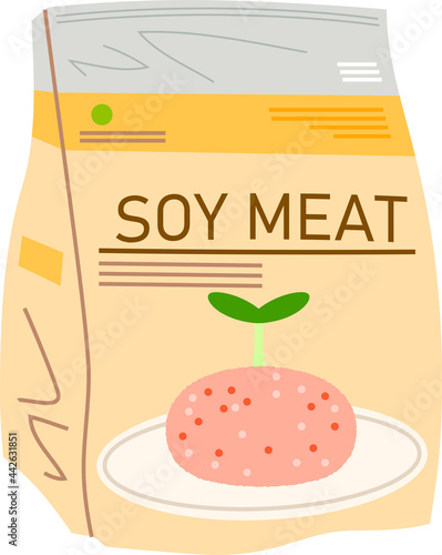 ヴィーガン・菜食主義者のための代用肉のイラスト