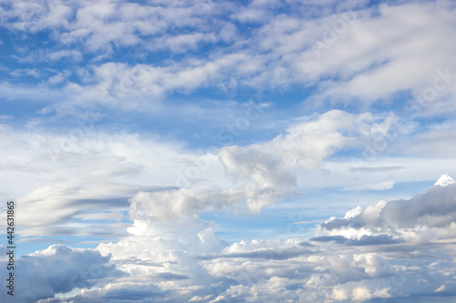 Fototapeta Naklejka Na Ścianę i Meble -  Copy space on beautiful blue sky with clouds for text design.