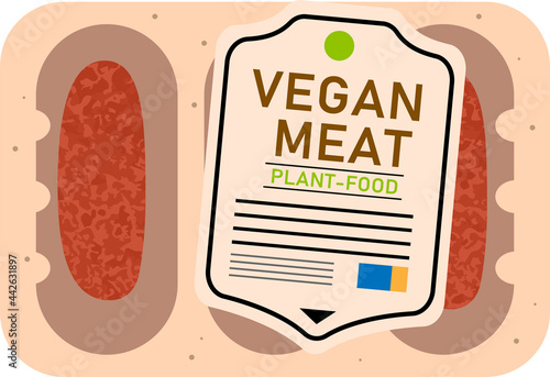 ヴィーガン・菜食主義者のための代用肉のイラスト
