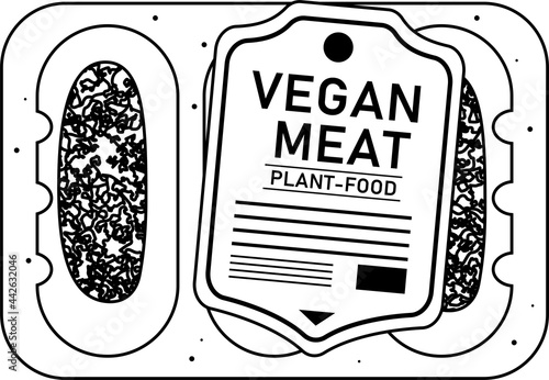 ヴィーガン・菜食主義者のための代用肉のイラスト