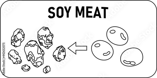 ヴィーガン・菜食主義者のための代用肉のイラスト