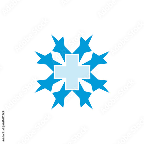 Medical star logo template design
