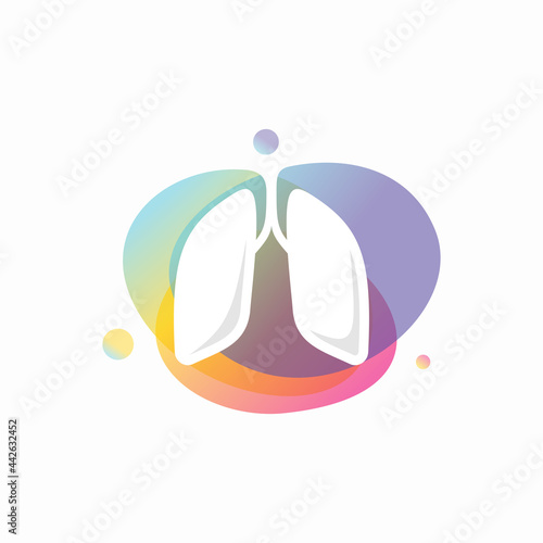 Lungs medical logo template design