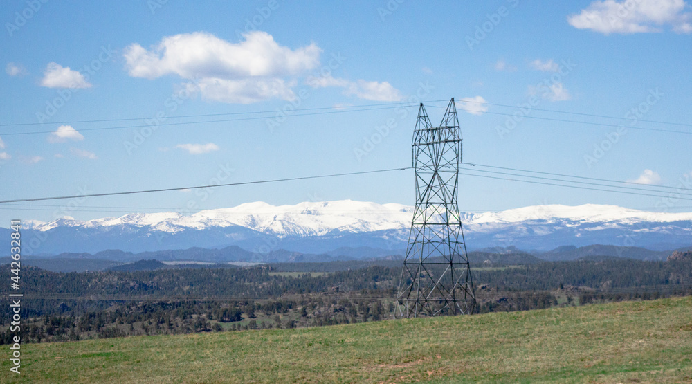 power lines in the mountains 