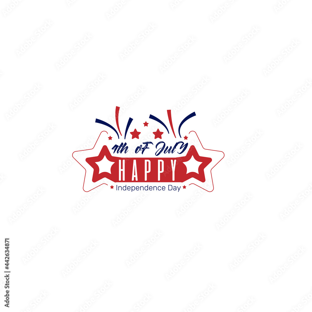 American Independence Day celebration vector design with stars and ribbons