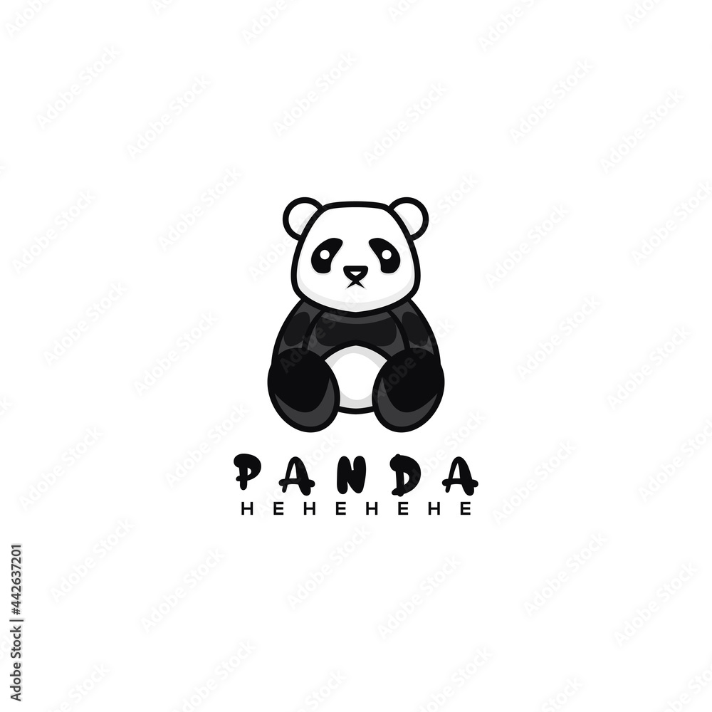 Fototapeta premium panda cute logo design ilustration 