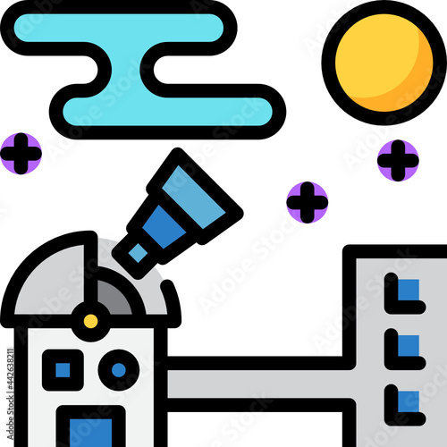 observatory color outline icon