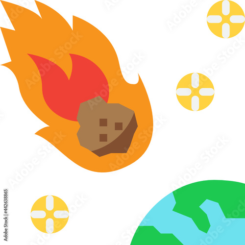 meteoroid flat icon