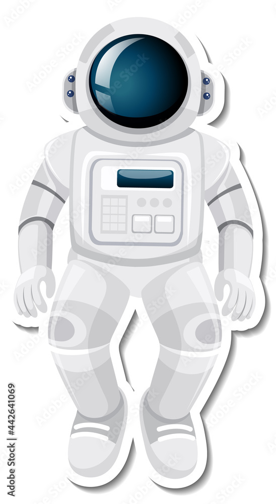 Astronaut or spaceman cartoon character in sticker style Astronaut or spaceman cartoon character in sticker style