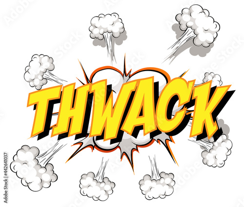 Comic speech bubble with thwack text