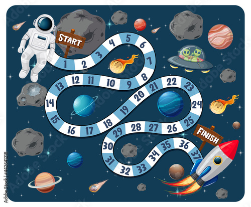 Path board game in galaxy theme