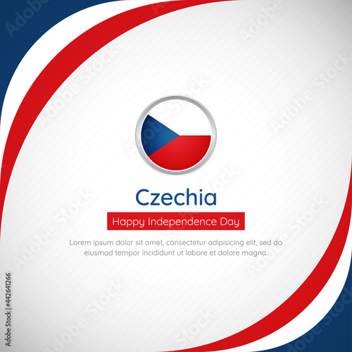 Abstract Czechia country flag background with creative happy independence day of Czechia vector illustration
