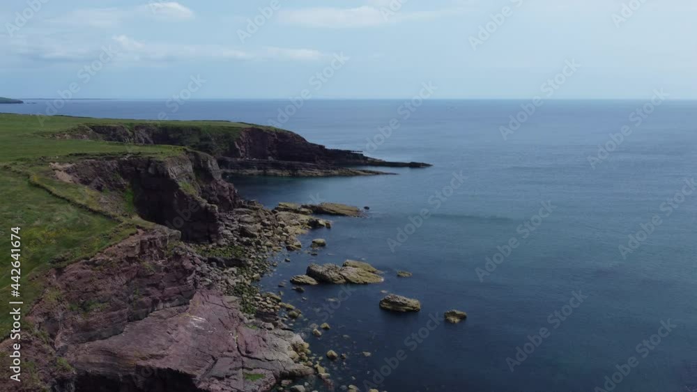 aerial flat of large cliffs in Brownstown Head - Ireland aerial flat of large cliffs in Brownstown Head - Ireland