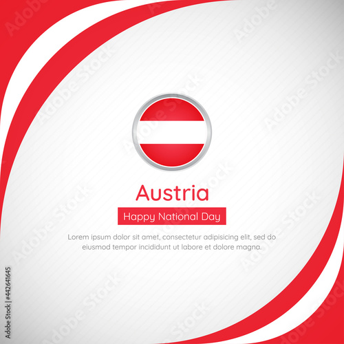 Abstract Austria country flag background with creative happy national day of Austria vector illustration