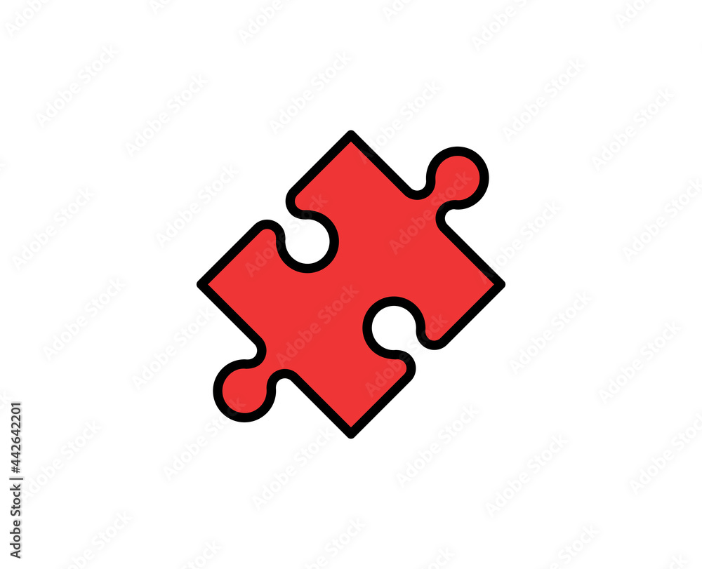 Puzzle line icon. High quality outline symbol for web design or mobile app. Thin line sign for design logo. Color outline pictogram on white background Puzzle line icon. High quality outline symbol for web design or mobile app. Thin line sign for design logo. Color outline pictogram on white background