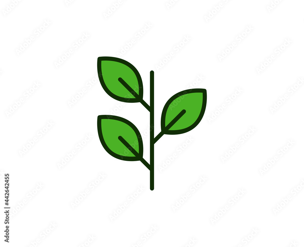 Leaf premium line icon. Simple high quality pictogram. Modern outline style icons. Stroke vector illustration on a white background. 