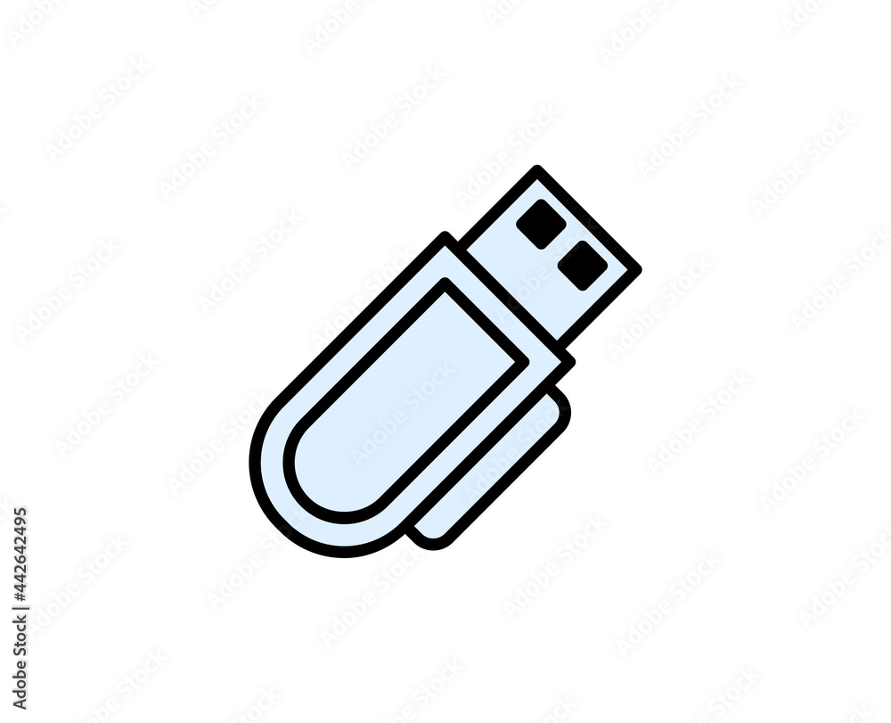 USB line icon. Vector symbol in trendy flat style on white background. Office sing for design. USB line icon. Vector symbol in trendy flat style on white background. Office sing for design.