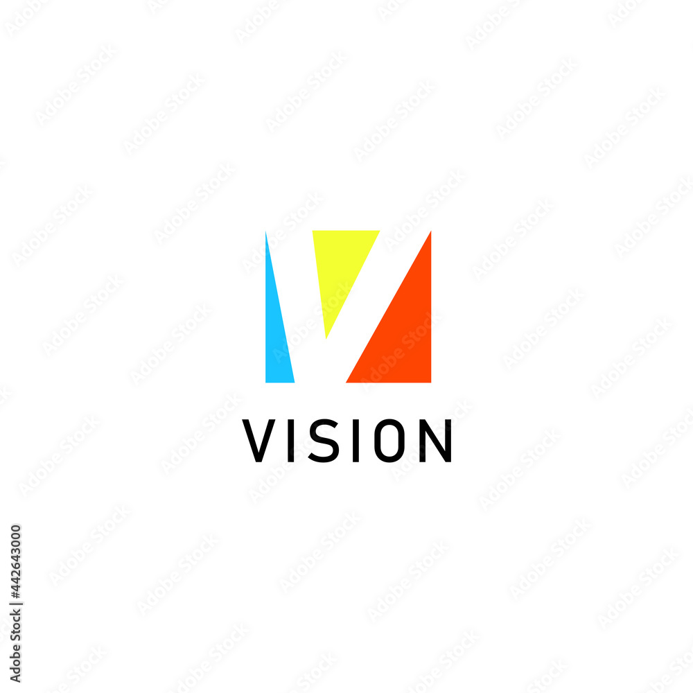vision logo design. letter v in negative space vision logo design. letter v in negative space
