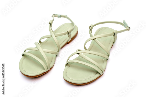 Women's summer sandals on a white background photo