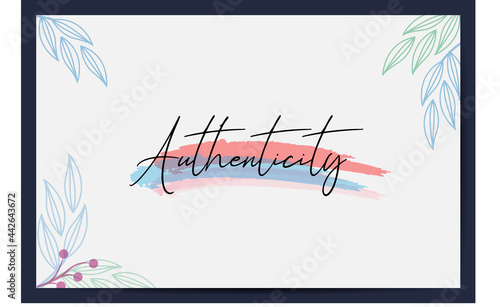 Authenticity word text typography design logo icon in white background, usable design for decoration, walpaper, self motivation design illustration