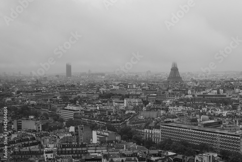 Paris under foggy weather