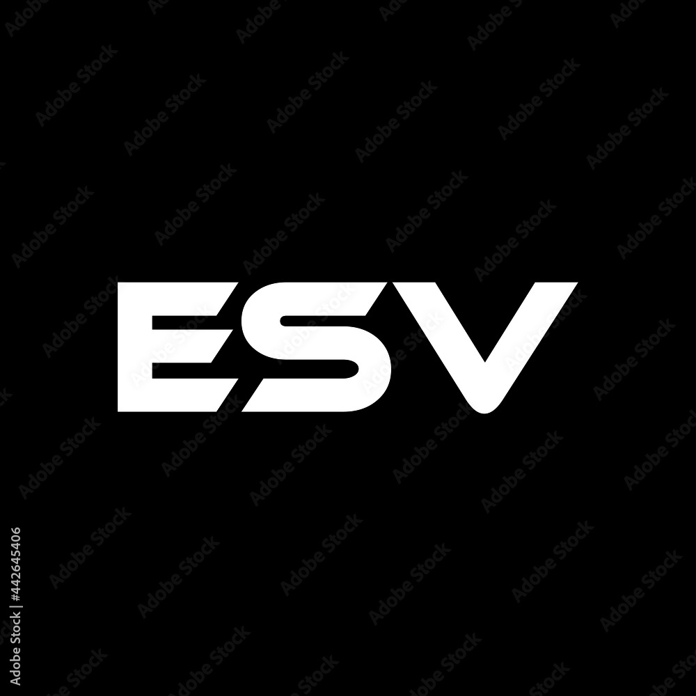ESV letter logo design with black background in illustrator, vector logo modern alphabet font overlap style. calligraphy designs for logo, Poster, Invitation, etc. ESV letter logo design with black background in illustrator, vector logo modern alphabet font overlap style. calligraphy designs for logo, Poster, Invitation, etc.