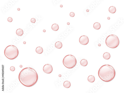 ぷるぷるしたピンクの水滴 泡背景素材