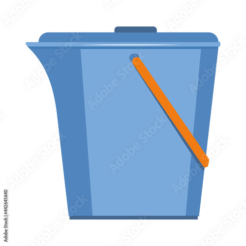 Insulated container for washing and cleaning, color vector illustration in the flat style