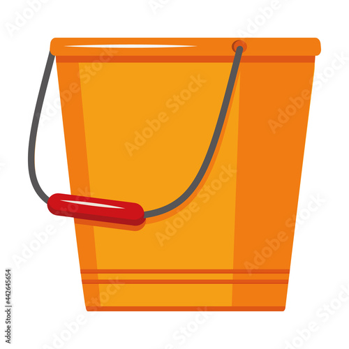 Insulated container for washing and cleaning, color vector illustration in the flat style