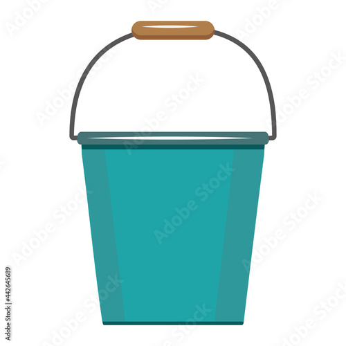 Insulated container for washing and cleaning, color vector illustration in the flat style
