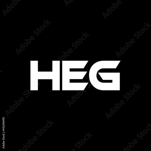 HEG letter logo design with black background in illustrator, vector logo modern alphabet font overlap style. calligraphy designs for logo, Poster, Invitation, etc.